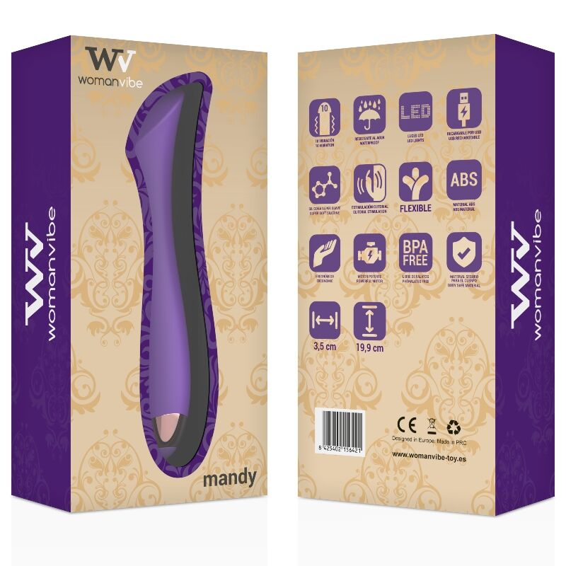 WOMANVIBE - VIBRATEUR RECHARGEABLE EN SILICONE MANDY POINT "K" – Image 2