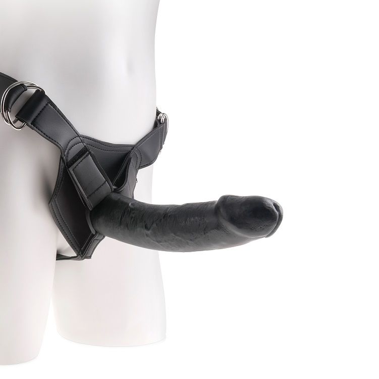 KING COCK - HARNAIS AVEC PÉNIS NOIR RÉALISTE 22,9 CM