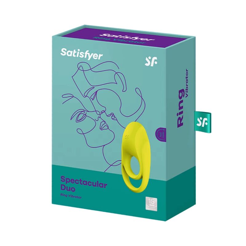 SATISFYER - VIBRATEUR ANNEAU SPECTACULAIRE DUO JAUNE – Image 3