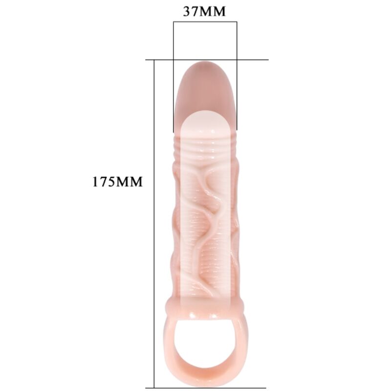 BAILE - GAINE DEXTENSION DE PÉNIS AVEC SANGLE POUR TESTICULES 13,5 CM – Image 3