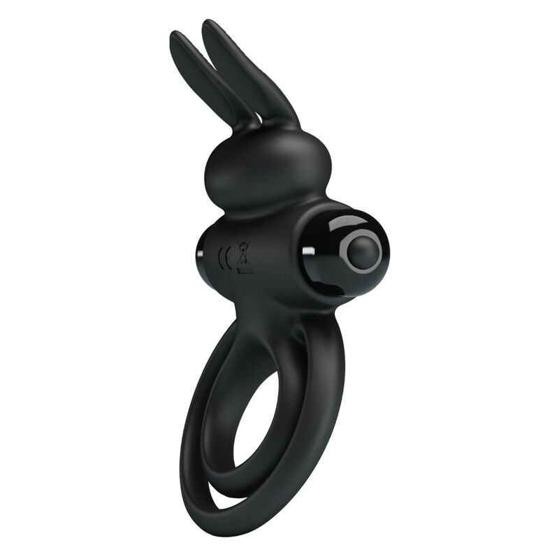 PRETTY LOVE - ANNEAU DE LAPIN VIBRATOR III POUR PÉNIS NOIR – Image 3