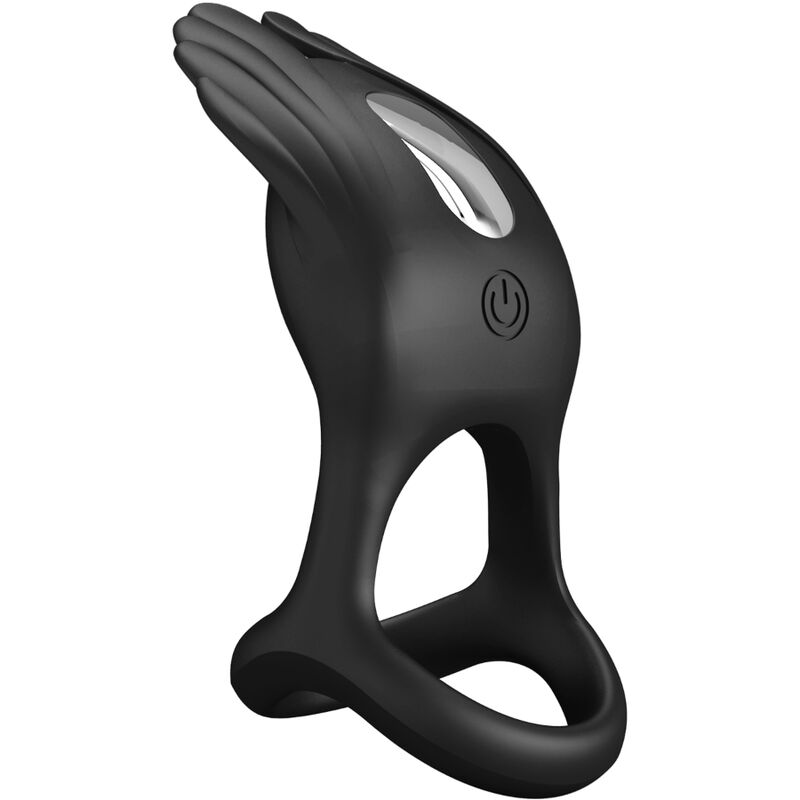PRETTY LOVE - SILAS ANNEAU PÉNIS VIBRANT 7 VIBRATIONS SILICONE NOIR – Image 3