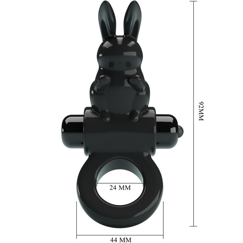 PRETTY LOVE - ANNEAU VIBRATEUR EXCITANT RABBIT 10 VIBRATIONS NOIR – Image 3