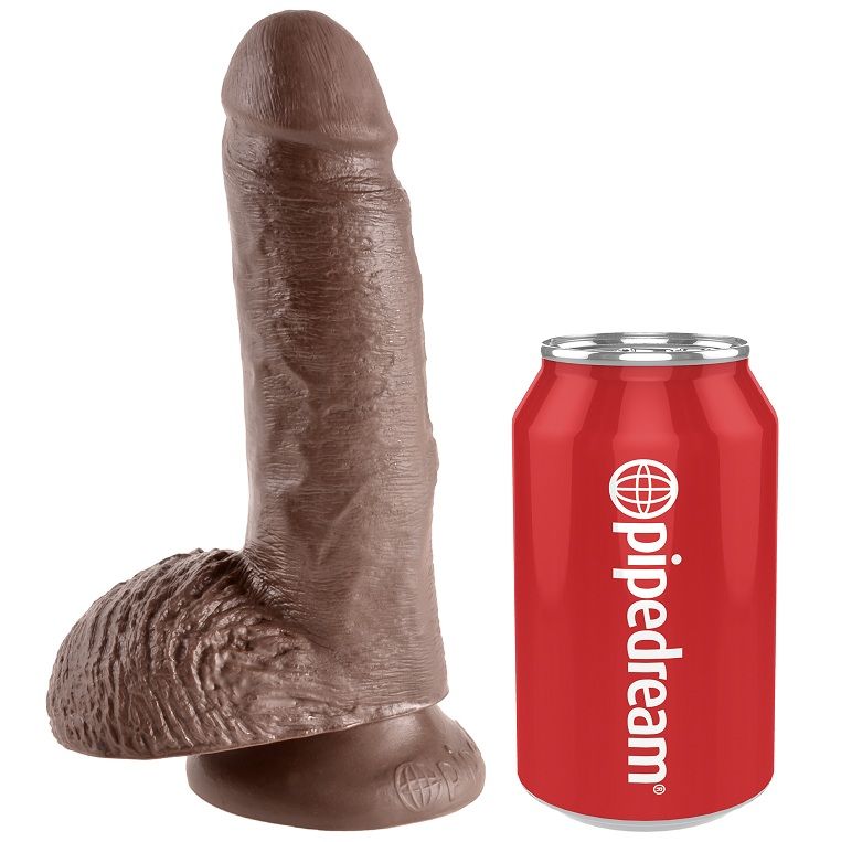 KING COCK - 7 GODE MARRON AVEC BOULES 17.8 CM – Image 4