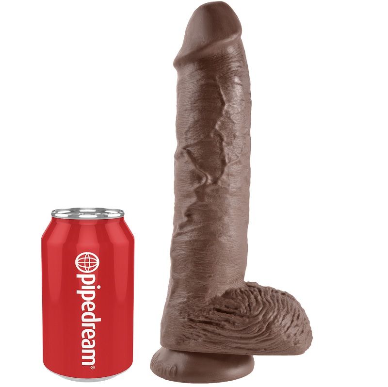KING COCK - 10 GODE MARRON AVEC BOULES 25.4 CM – Image 4
