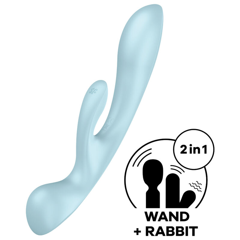 SATISFYER - VIBRATION HYBRIDE TRIPLE OH BLEU – Image 3