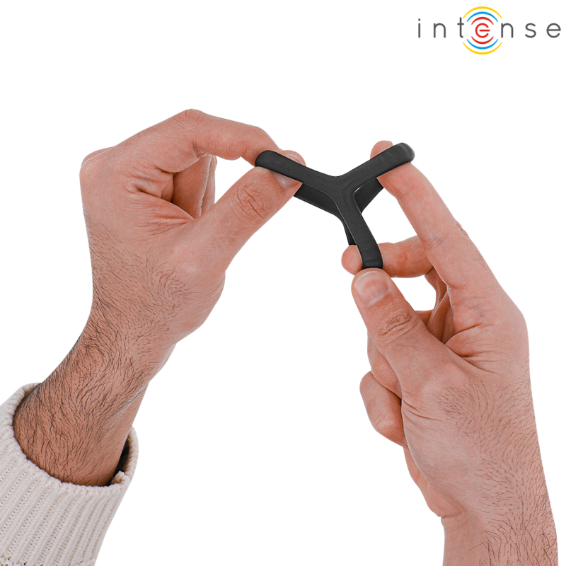 INTENSE - CARSON ANNEAU PÉNIS DOUBLE SILICONE NOIR MODÈLE 4 – Image 3