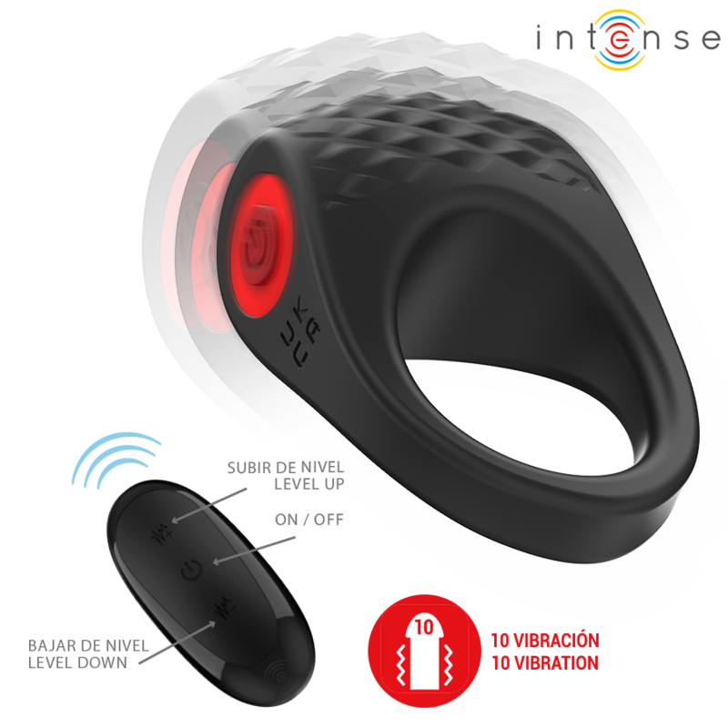 INTENSE - CLOVER VIBRATEUR ANNEAU PÉNIS 10 VIBRATIONS NOIR – Image 3