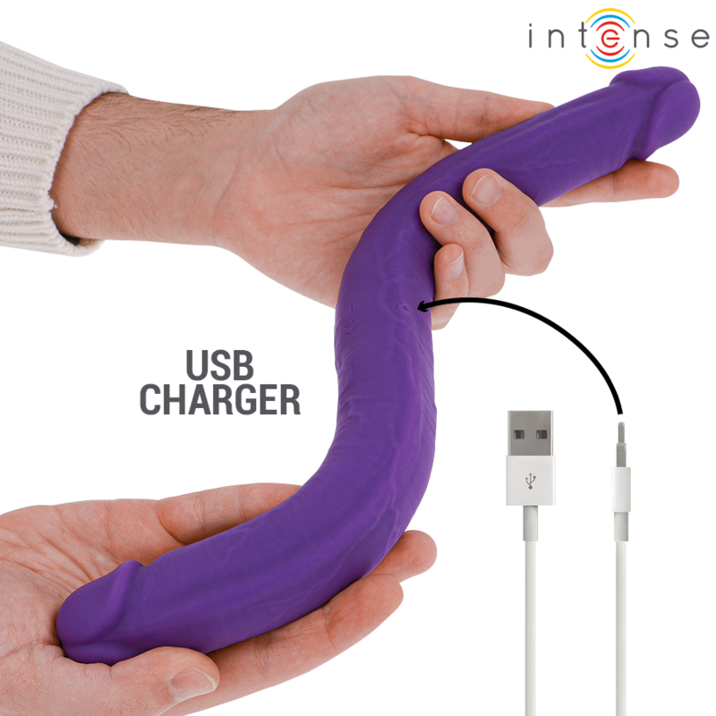 INTENSE - GUNTER DILDO DOUBLE VIBRATEUR 40 CM VIOLET TÉLÉCOMMANDE – Image 3