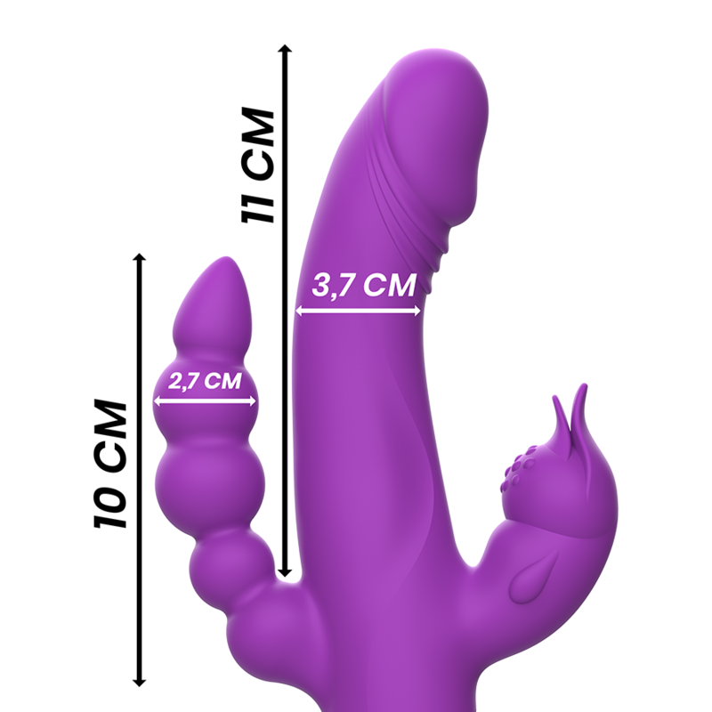 INTENSE - VIBRATEUR EN SILICONE CASANOVA RABBIT TRIPLE MOTEUR VIOLET – Image 3