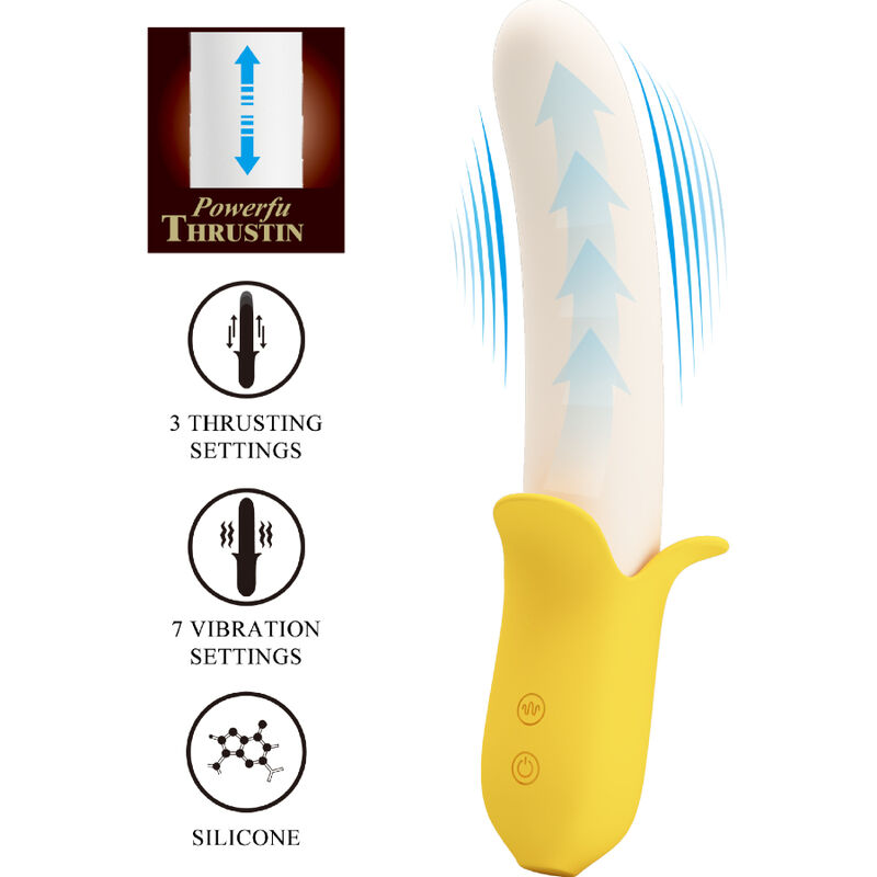 PRETTY LOVE - BANANA GEEK SUPER POWER 7 VIBRATIONS UP&DOWN SILICONE NOIR – Image 3
