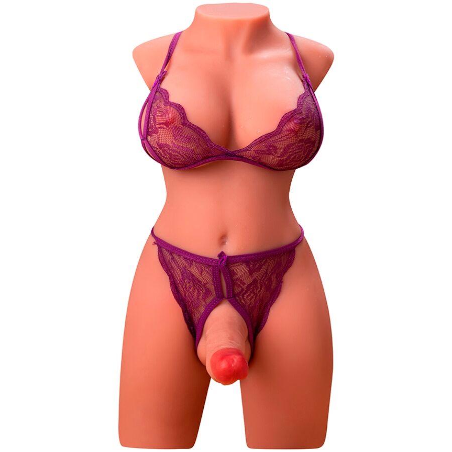 XISE - MIAH LADY BOY TORSE FÉMININ AVEC GODE AVEC VIBRATION ET POUSSÉE 55 CM – Image 3