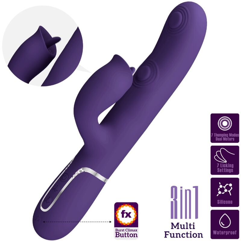 PRETTY LOVE - VIBRATEUR LAPIN À LÉCHER VIOLET – Image 3