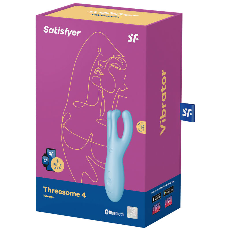 SATISFYER - APPLICATION VIBRATEUR THREESOME 4 BLEU – Image 4