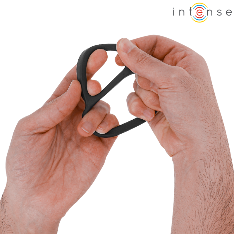 INTENSE - BOBBY DOUBLE ANNEAU PÉNIS EN SILICONE NOIR – Image 4