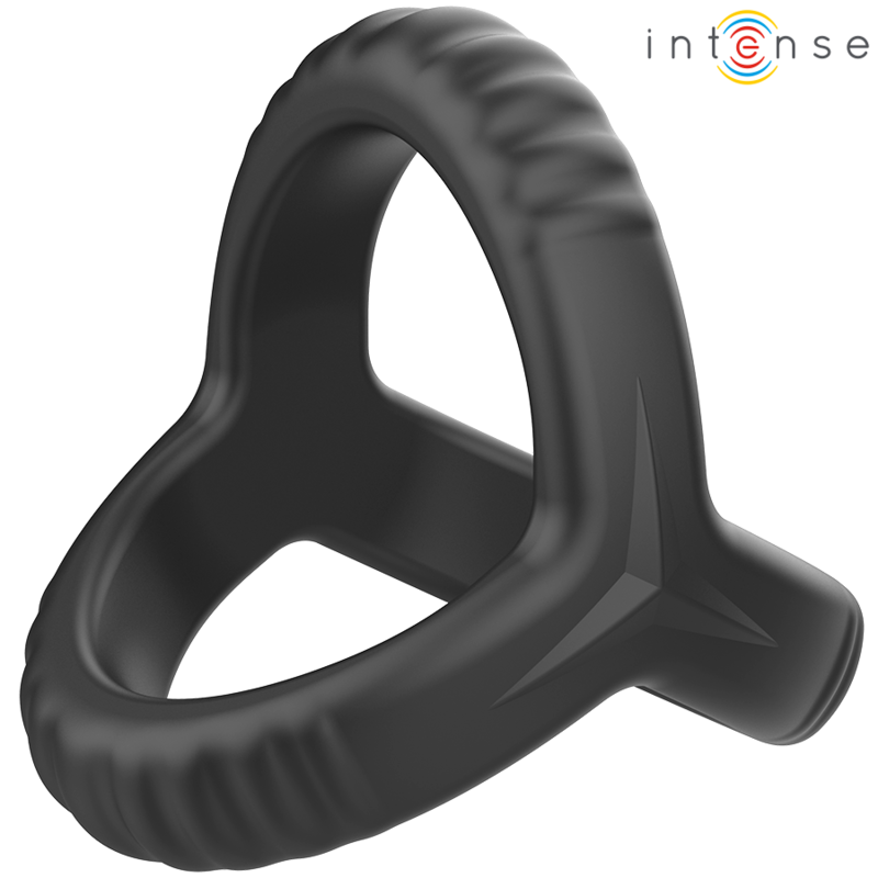INTENSE - CARSON ANNEAU PÉNIS DOUBLE SILICONE NOIR MODÈLE 4 – Image 4