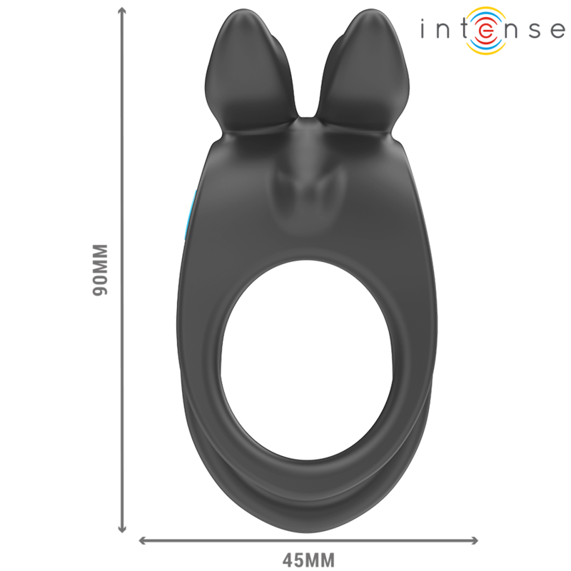 INTENSE - SAM VIBRATEUR DOUBLE ANNEAU PÉNIS 10 VIBRATIONS NOIR – Image 4