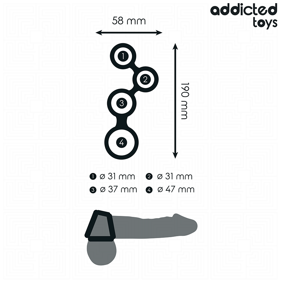 ADDICTED TOYS - ANNEAU PÉNIS AVEC SÉPARATEURS POUR TESTICULES – Image 4