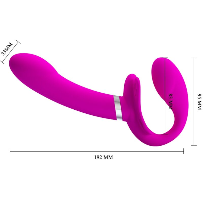 PRETTY LOVE - VIBRATEUR DOUBLE STRAP-ON VALERIE 12 VIBRATIONS VIOLET – Image 4