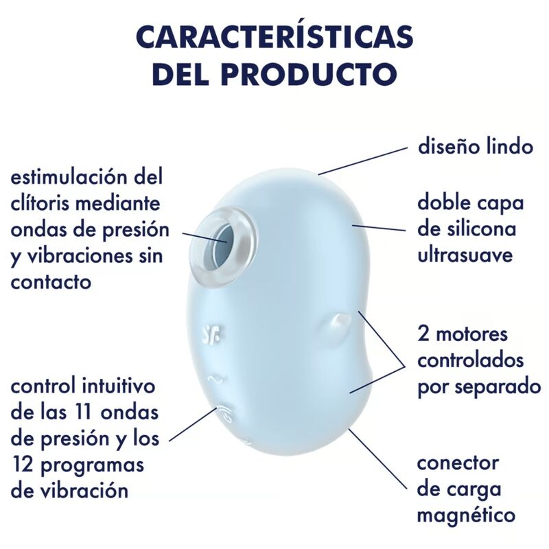 SATISFYER - CUTIE GHOST VIBRATEUR POSER BLEU CLAIR – Image 4