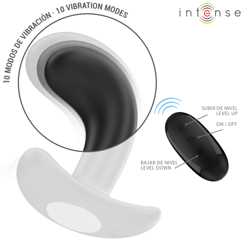 INTENSE - CHANDLER ANAL PLUG 10 VIBRATIONS NOIR TÉLÉCOMMANDE – Image 4