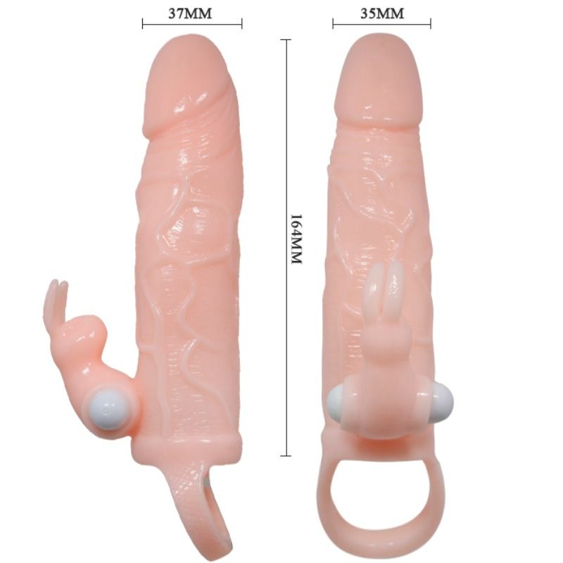 BAILE - COUVERCLE DE PÉNIS BRAVE MAN AVEC CHAIR DE LAPIN ET DOUBLE MOTEUR 16.5 CM – Image 4