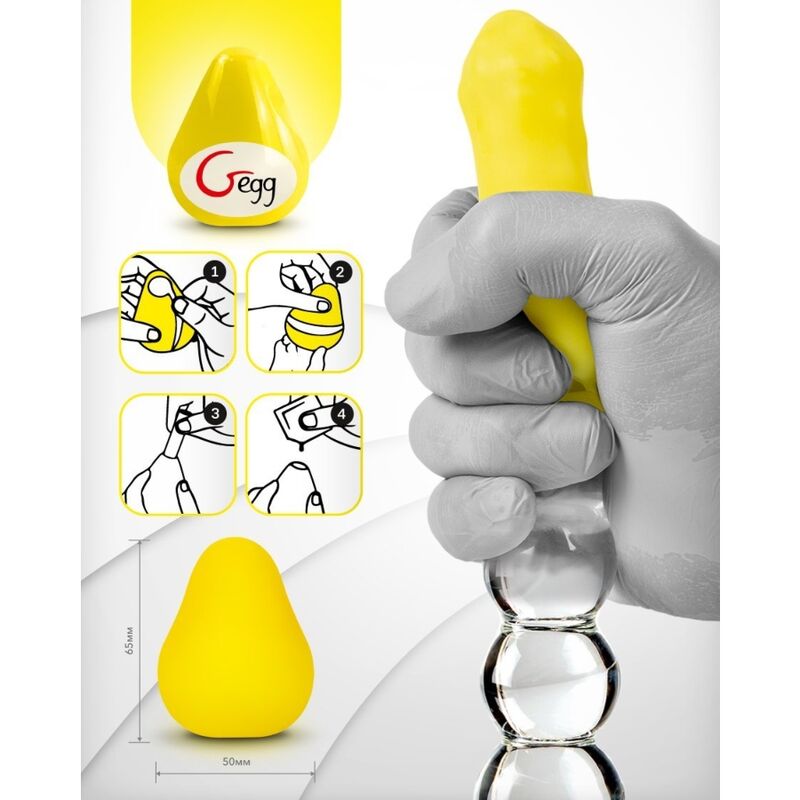 G-VIBE - OEUF MASTURBATEUR TEXTURÉ JAUNE RÉUTILISABLE – Image 4