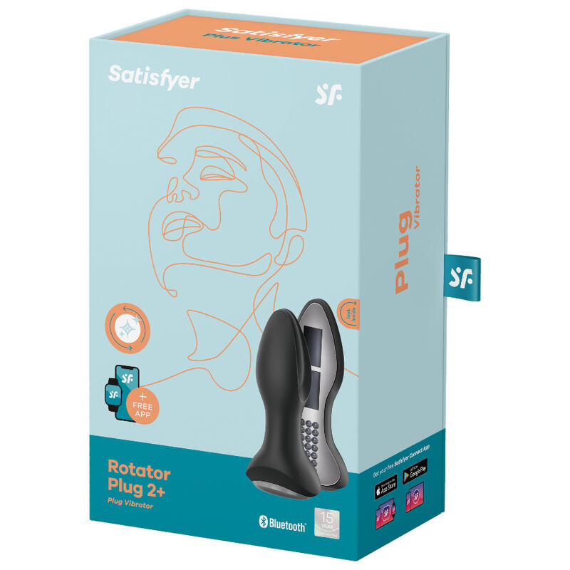 SATISFYER - APPLICATION DE PLUG VIBRANT ROTATOR PLUG 2+ NOIR – Image 5