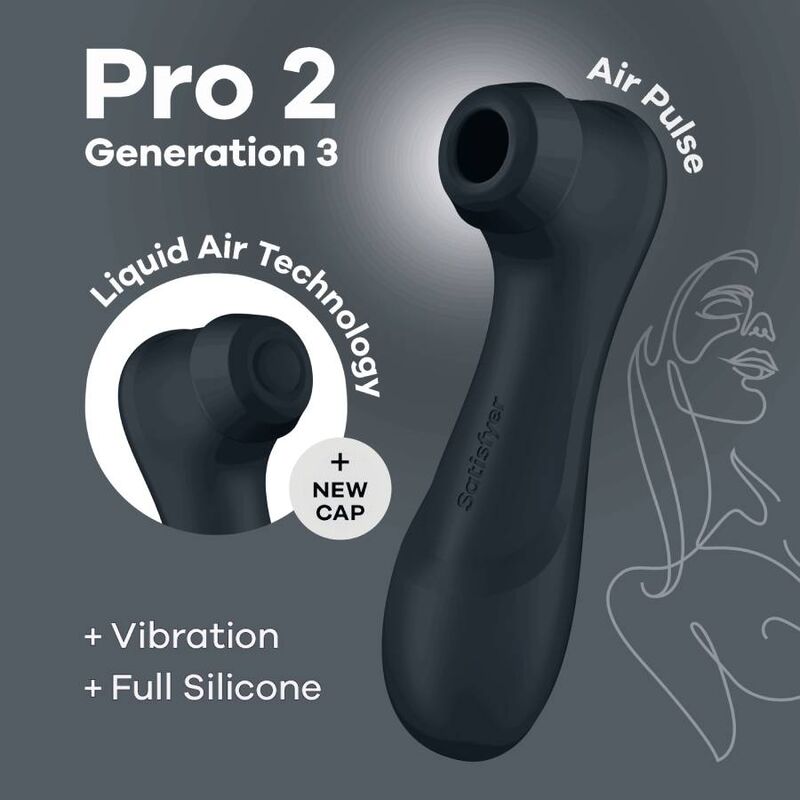 SATISFYER - PRO 2 GÉNÉRATION 3 TECHNOLOGIE AIR LIQUIDE NOIR – Image 5