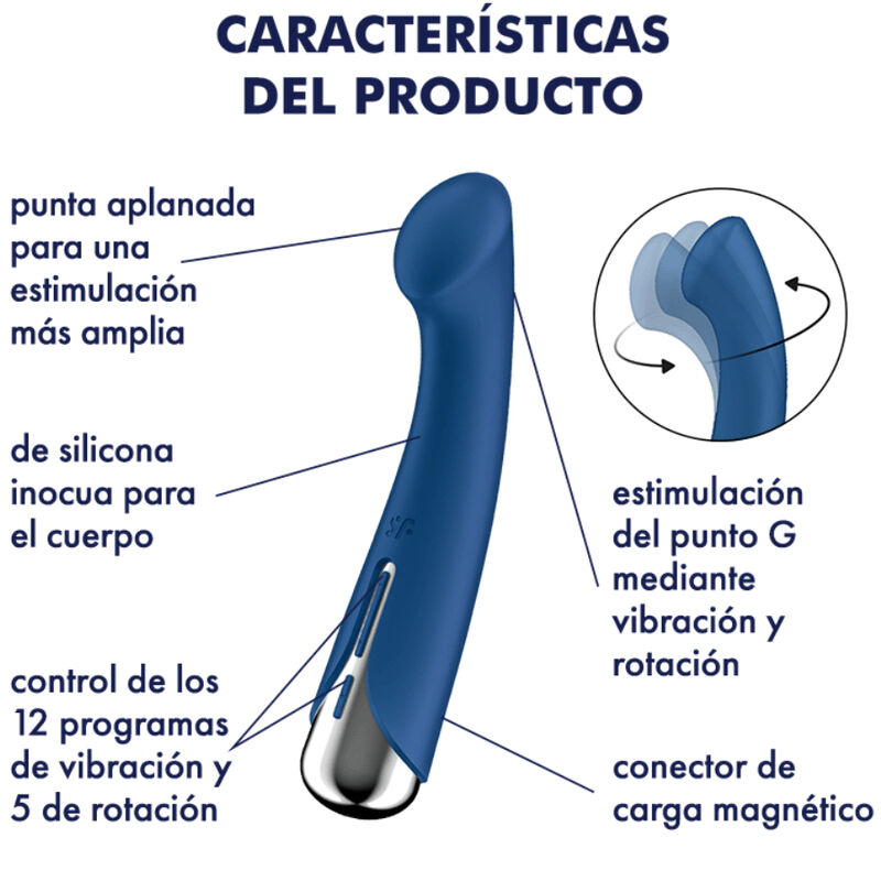 SATISFYER - SPINNING G-SPORT 1 VIBRATEUR ROTATOR BLEU – Image 5
