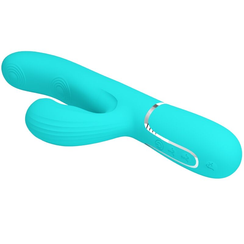 PRETTY LOVE - PERLITA VIBRATEUR MULTIFONCTION 3 EN 1 POINT G VERT AQUA – Image 5