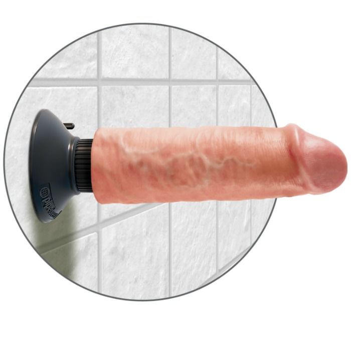 KING COCK - GODE VIBRATEUR 15.24 CM NATUREL – Image 5