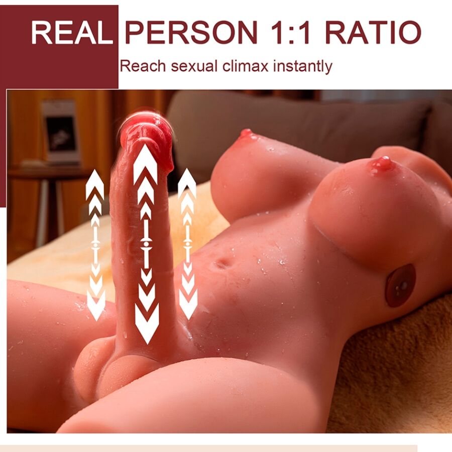 XISE - MIAH LADY BOY TORSE FÉMININ AVEC GODE AVEC VIBRATION ET POUSSÉE 55 CM – Image 5