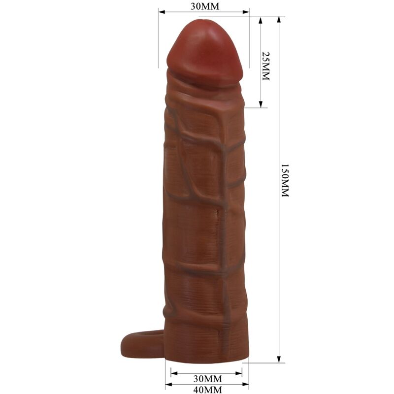 PRETTY LOVE - MANCHON DE PÉNIS KAILE AVEC EXTENSION DE 2,5 CM MULATTO – Image 5
