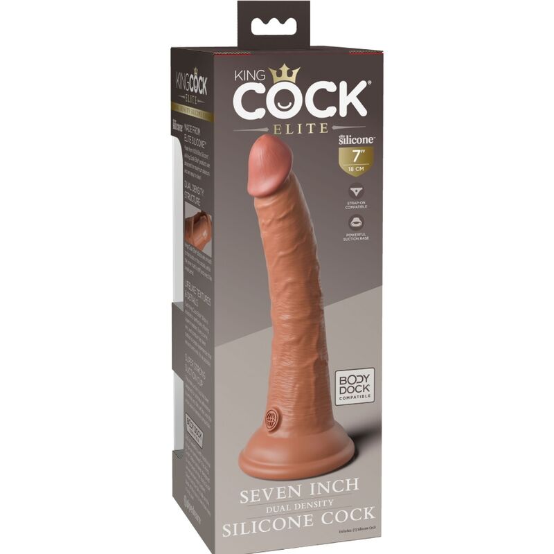 KING COCK - ELITE GODE RÉALISTE EN SILICONE 17.8 CM CARAMEL – Image 5