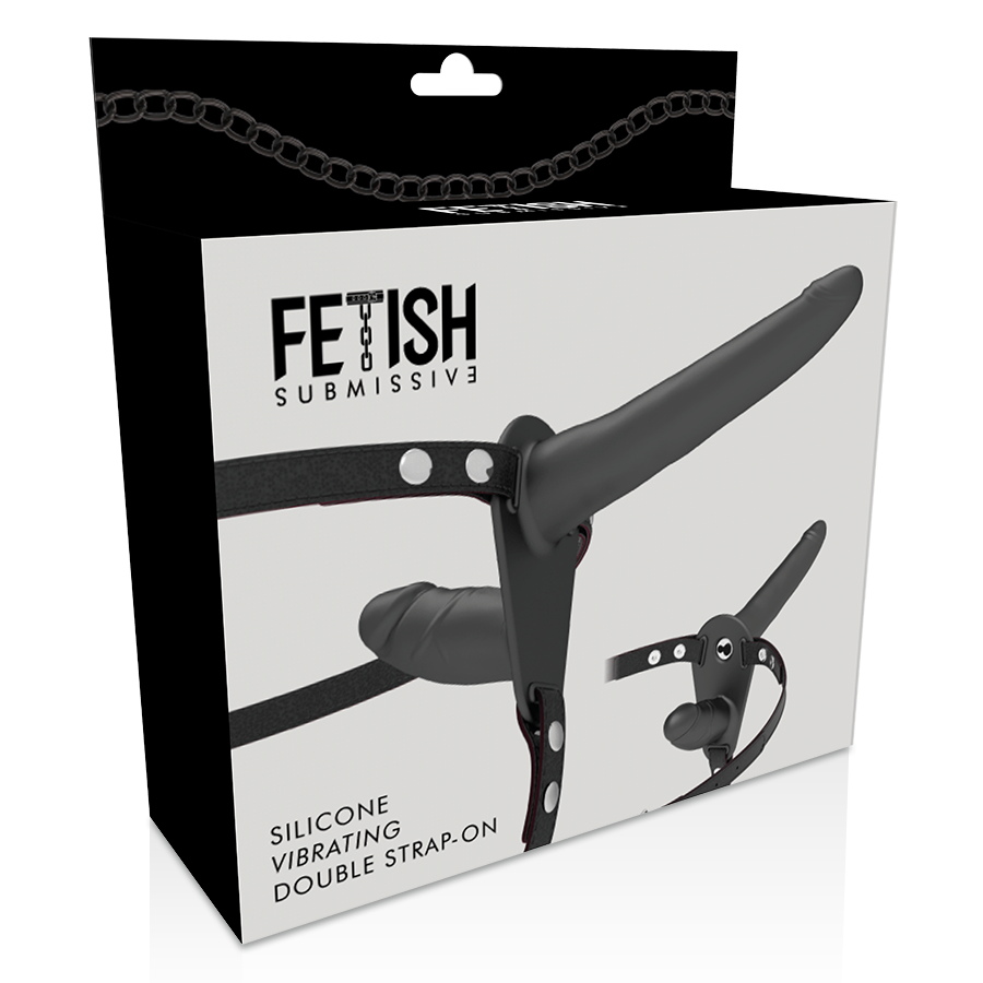 FETISH SUBMISSIVE HARNESS - VIBRATEUR NOIR DOUBLE PÉNÉTRATION – Image 6