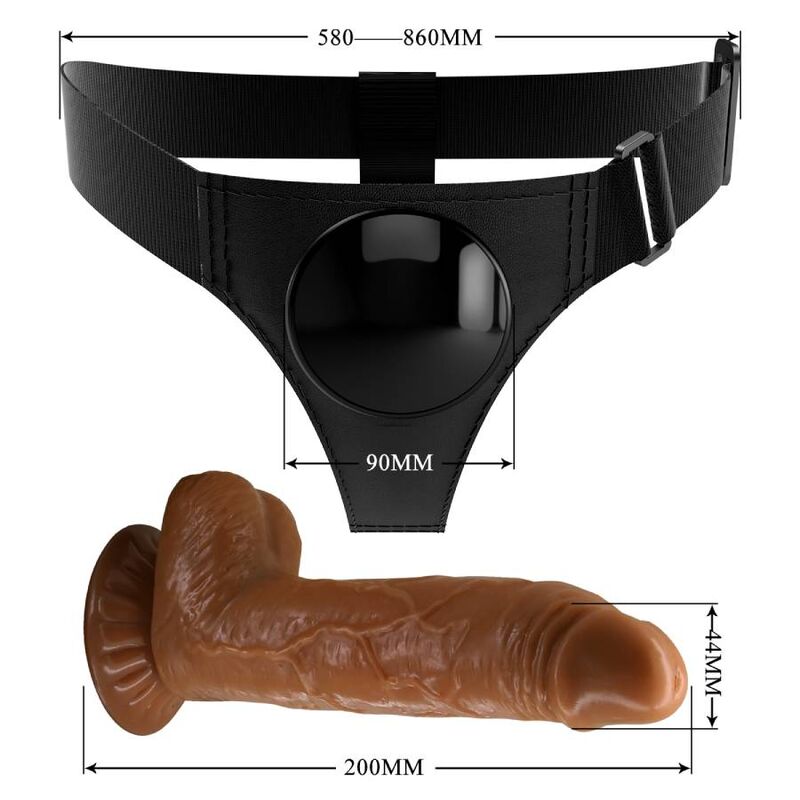 PRETTY LOVE - SLIP HARNAIS HARNAIS UNIVERSEL AVEC GODE MICHEAL 20 CM NOIR – Image 6