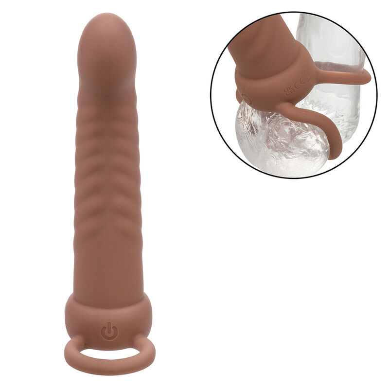 CALEXOTICS - MAXX RIBBED DOUBLE PÉNÉTRATEUR 10 VIBRATIONS MARRON – Image 6