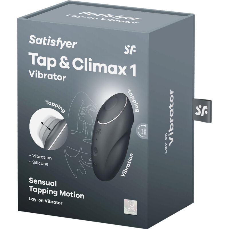 SATISFYER - TAP & CLIMAX 1 VIBRATEUR LAY-ON NOIR – Image 6