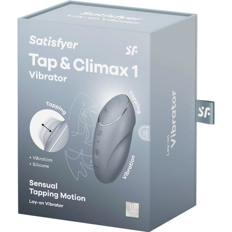 SATISFYER - TAP & CLIMAX 1 VIBRATEUR LAY-ON GRIS – Image 6