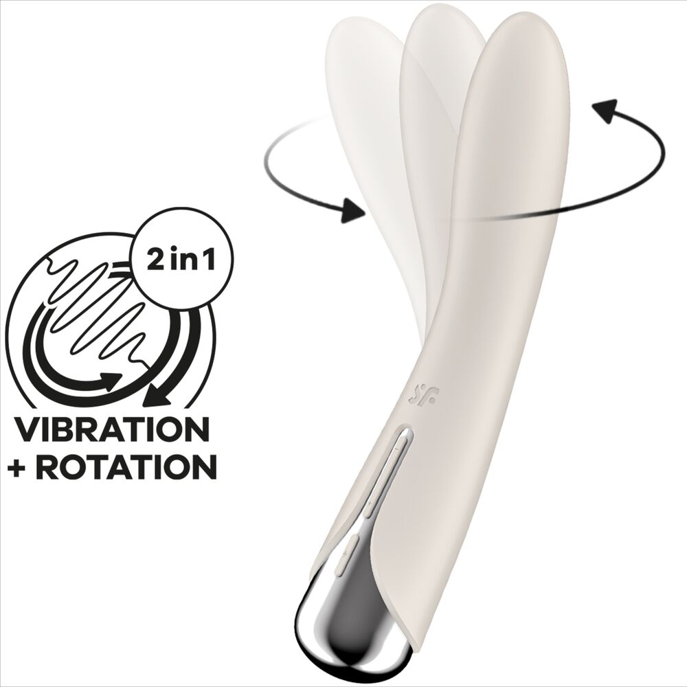 SATISFYER - VIBRATEUR ROTATEUR SPINNING VIBE 1 G-SPOT BEIGE – Image 6