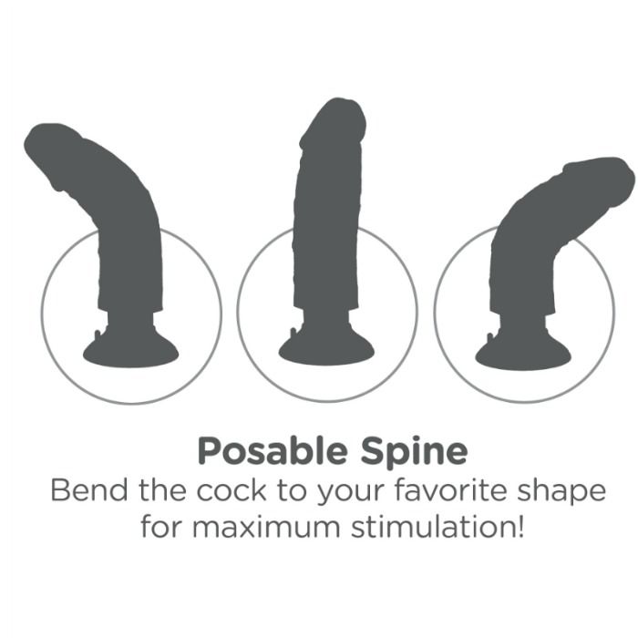 KING COCK - GODE VIBRANT AVEC TESTICULES 23 CM NOIR – Image 6