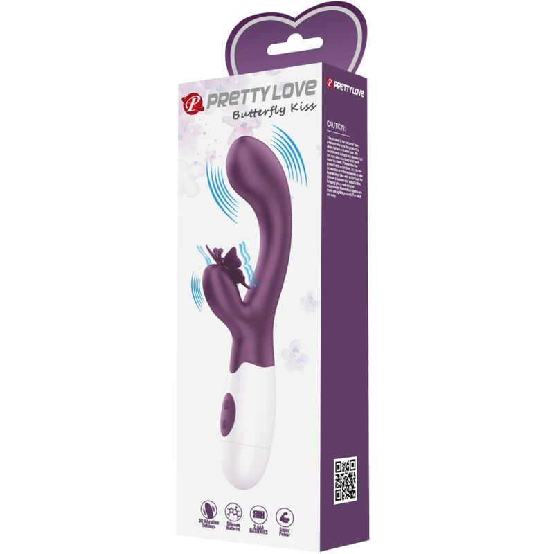 PRETTY LOVE - BUTTERFLY KISS VIBRATEUR RABBIT ET STIMULATEUR DE POINT G VIOLET – Image 6