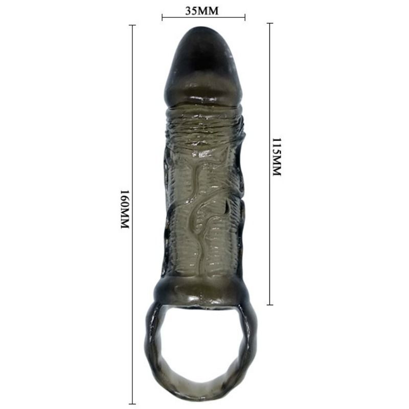 BAILE - GAINE DEXTENSION DE PÉNIS AVEC SANGLE POUR TESTICULES 11.5 CM – Image 6
