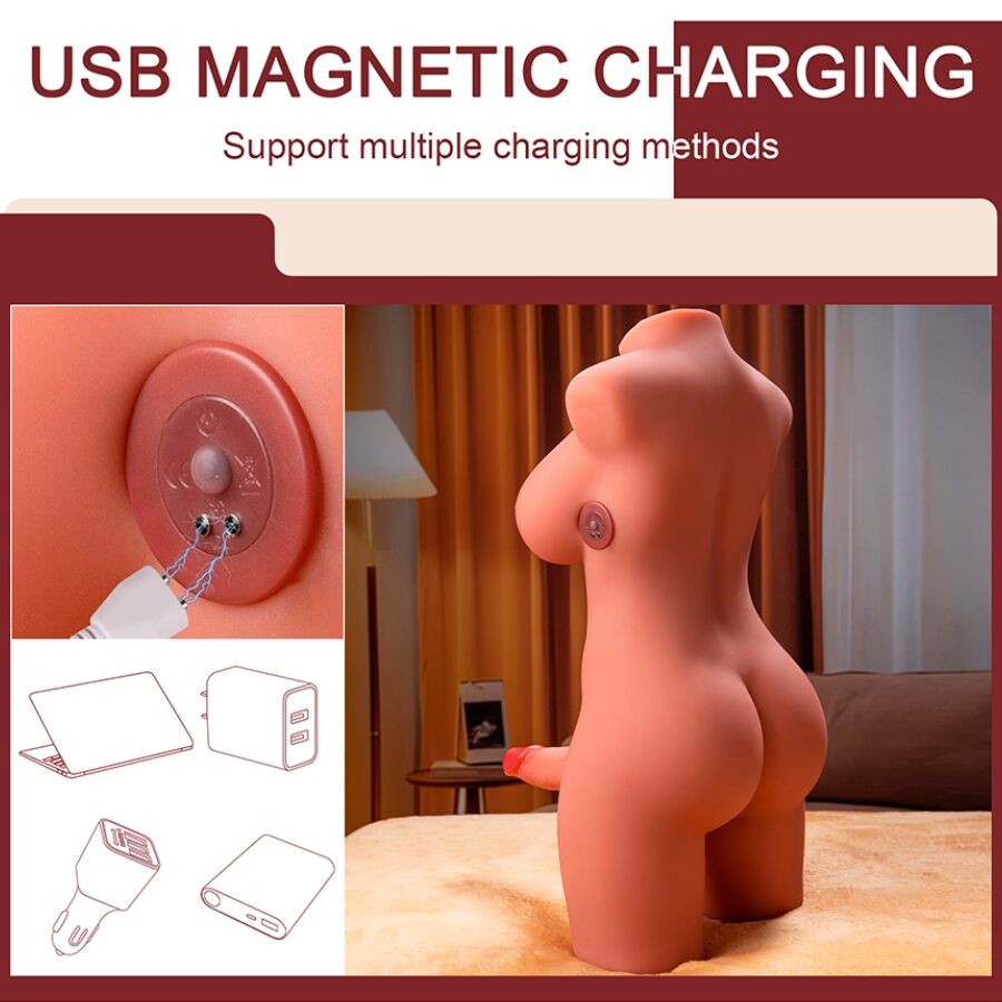 XISE - MIAH LADY BOY TORSE FÉMININ AVEC GODE AVEC VIBRATION ET POUSSÉE 55 CM – Image 6