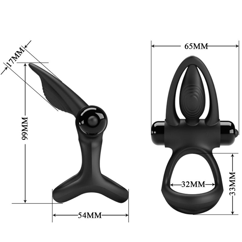PRETTY LOVE - ANNEAU VIBRANT 10 VIBRATIONS SILICONE NOIR – Image 6