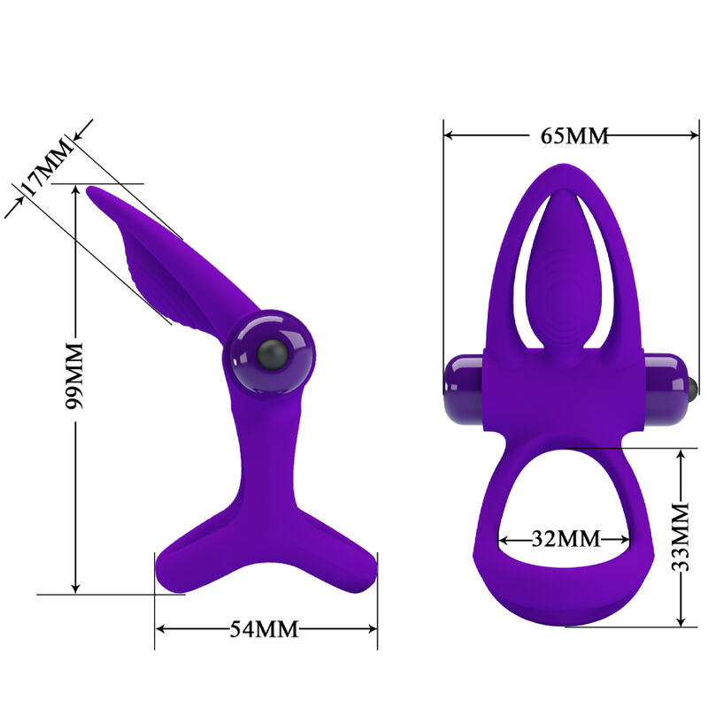 PRETTY LOVE - ANNEAU VIBRATEUR 10 VIBRATIONS SILICONE VIOLETTE – Image 6