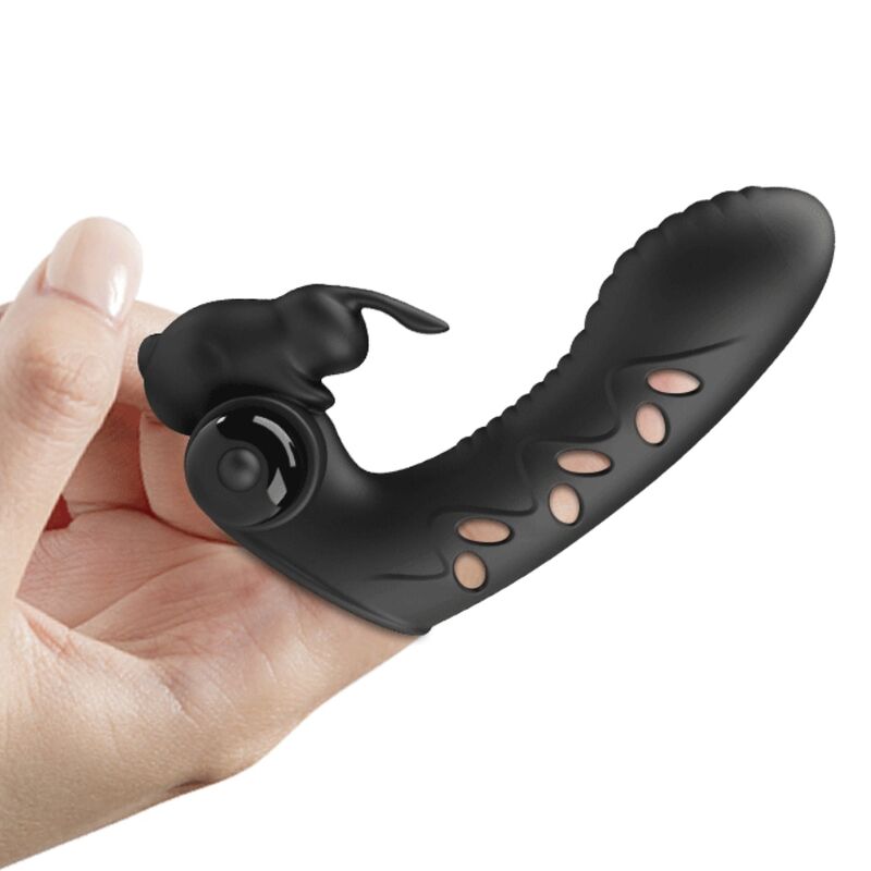 PRETTY LOVE - COUVERCLE DE DOIGT VIBRATEUR LAPIN NOIR VANCE – Image 6