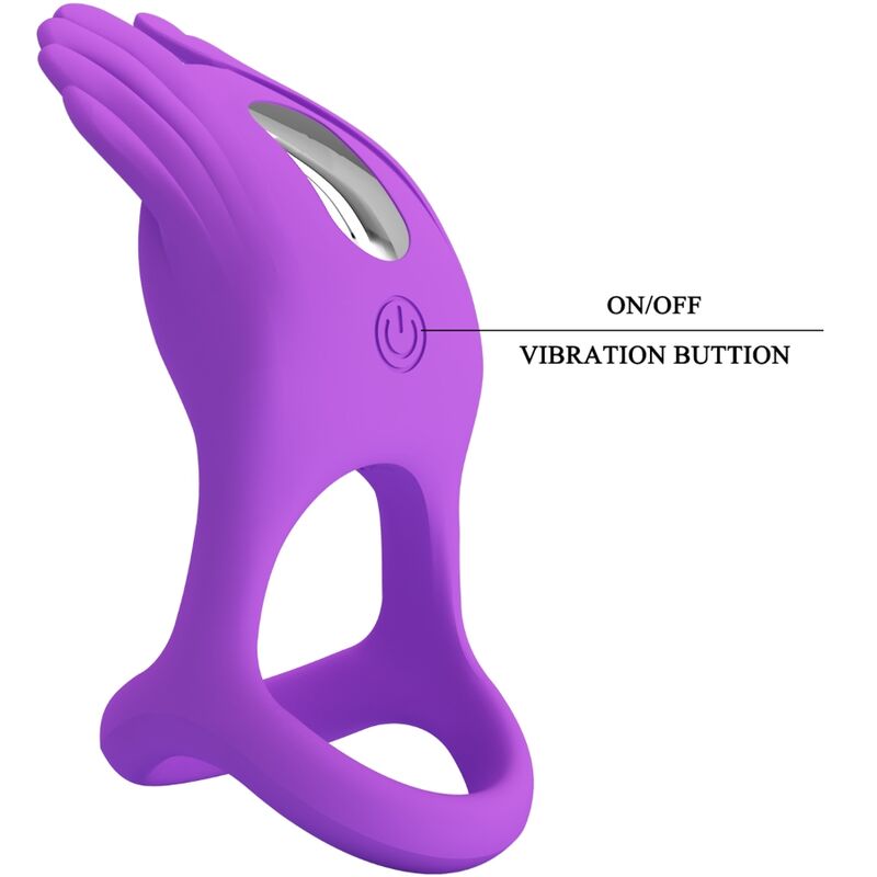 PRETTY LOVE - SILAS ANNEAU PÉNIS VIBRANT 7 VIBRATIONS SILICONE VIOLET – Image 6