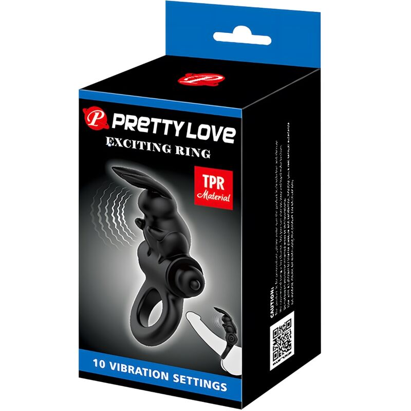 PRETTY LOVE - ANNEAU VIBRATEUR EXCITANT RABBIT 10 VIBRATIONS NOIR – Image 6
